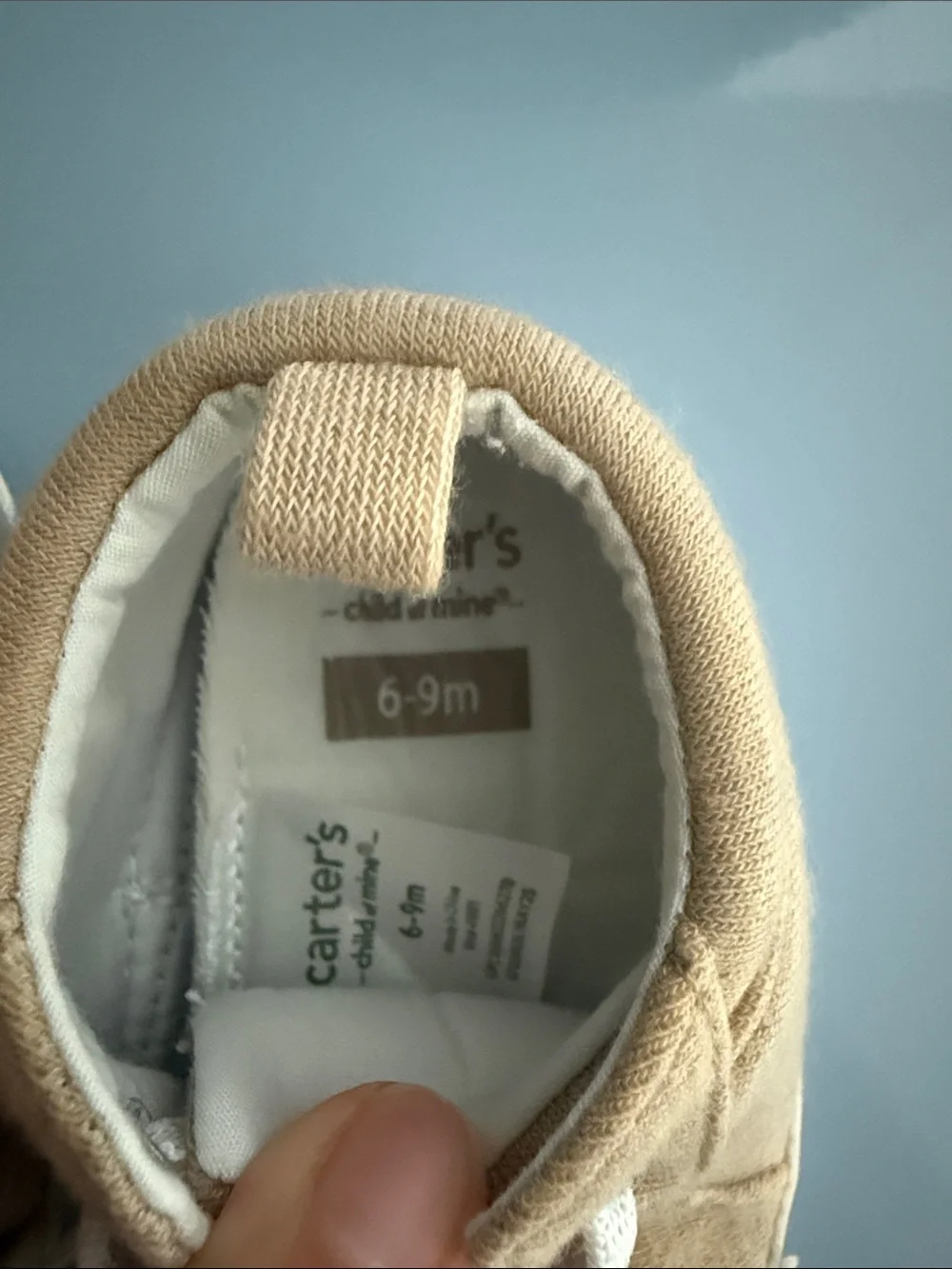 Kids Tan Canvas Sneaker with White Toe - Baby Shoes NWOT